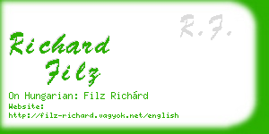 richard filz business card